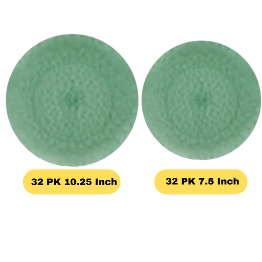 Elegant Green High-Quality 10.25" Dinner & 7.5" Salad Plastic Party Plates Pack of 64