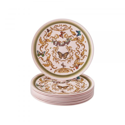 Versace Inspired 9 Inch Pink Salad Disposable Plastic Party Plates