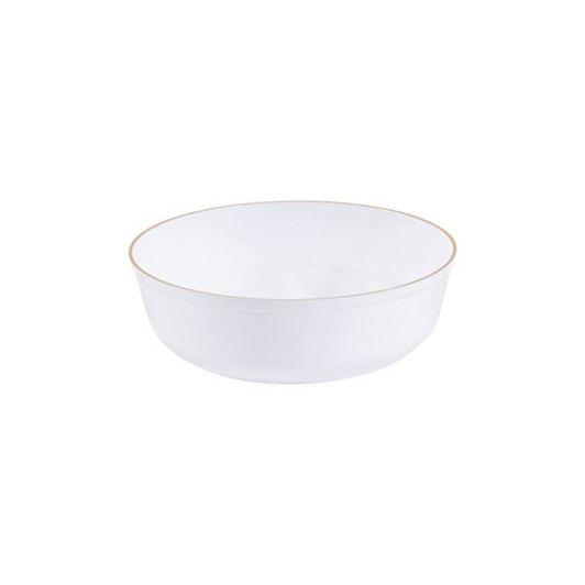 Edge Collection 6oz White with Gold Rim Elegant Party Bowls - 10 Count