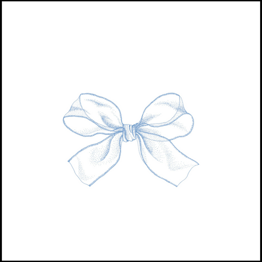 Blue Mesh Bow Disposable Airlaid Buffet / Cocktail Napkins - Pack of 20
