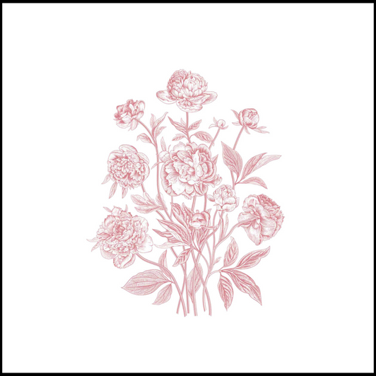 Peony Cluster Disposable Airlaid Buffet / Cocktail Napkins - Pack of 20