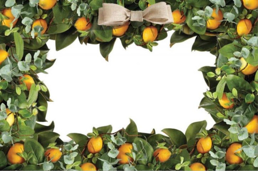 Lemon Wreath Placemat 12.5" x 18.5" Durable Heavyweight Paper Elegant Table Setting - 24 Count