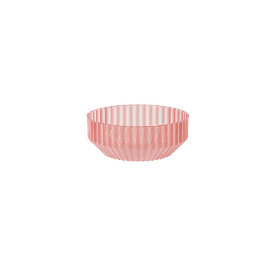 Elegant 16 Oz. Round Disposable Plastic Bowl with Pink Rose Quartz Gemstone Design
