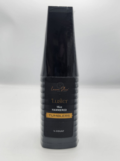 10 oz Fancy Hammered Black Plastic Tumblers – Elegant Disposable Wedding Parties