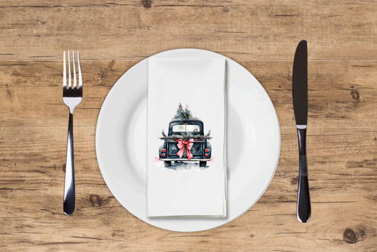 Christmas Truck Disposable Airlaid Buffet / Guest Towel - Pack of 16