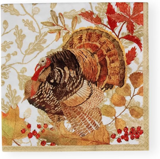 Turkey Woodland Disposable Airlaid Buffet Luncheon Napkins