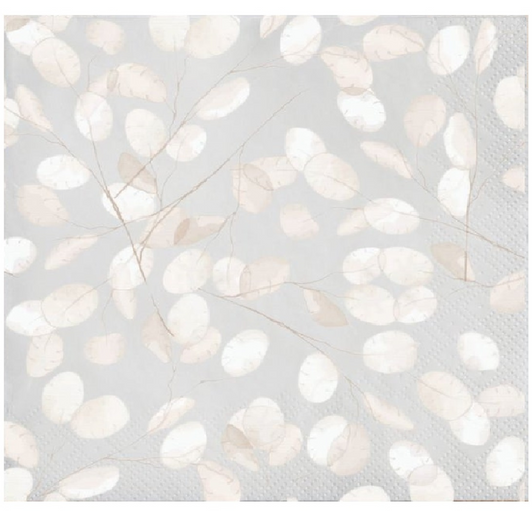 Faint Floral Leaves Disposable Airlaid Buffet / Cocktail Napkin - Pack of 20