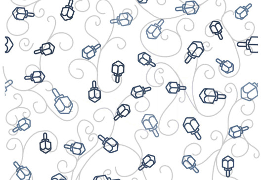 Swirling Dreidels 12.5" x 18.5" Durable Heavyweight Paper Placemat Elegant Table Setting - 24 Count