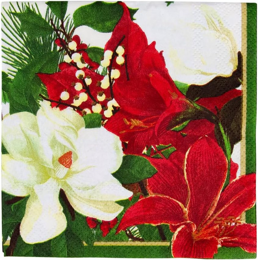 Christmas Garden Disposable Cocktail Napkins 20ct.