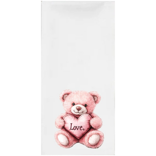 Pink Teddy Bear Disposable Airlaid Buffet / Guest Towel - Pack of 16