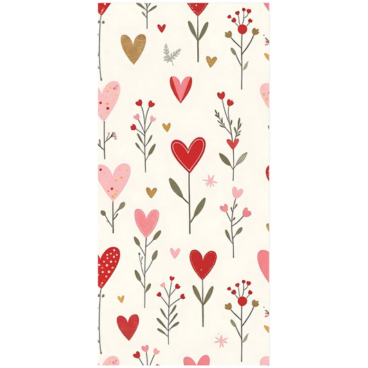 Valentine Flowers Disposable Airlaid Buffet / Guest Towel - Pack of 16