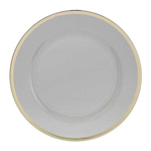 Elegant Clear w/ Gold 13" Plastic Charger Party Plate | 1 Charger
