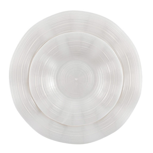 Elegant Ribbed Pearl Combo 7" & 10" Disposable Plastic Party Plates - Ideal for Parties