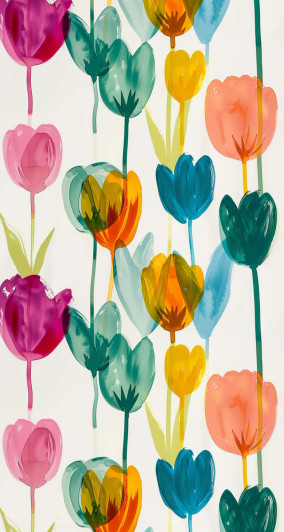 Marker Tulips Disposable Airlaid Buffet / Printed Guest Towel - Pack of 16