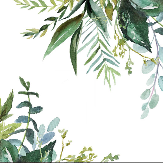 Tropical Foliage Disposable Airlaid Buffet / Cocktail Napkin - Pack of 20