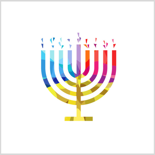 Chanukah Vibrant Menorah Disposable Airlaid Buffet / Cocktail Napkin - Pack of 20