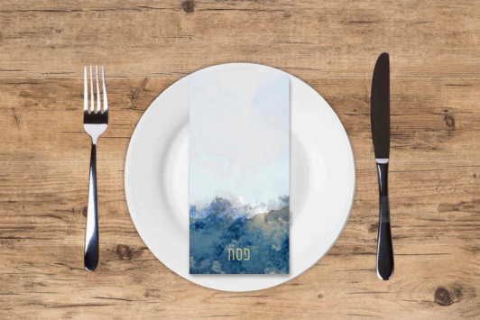 Passover Blue Watercolor Disposable Airlaid Buffet / Printed Guest Towel - Pack of 16 Passover Blue Watercolor Disposable Airlaid Buffet / Printed Guest Towel - Pack of 16