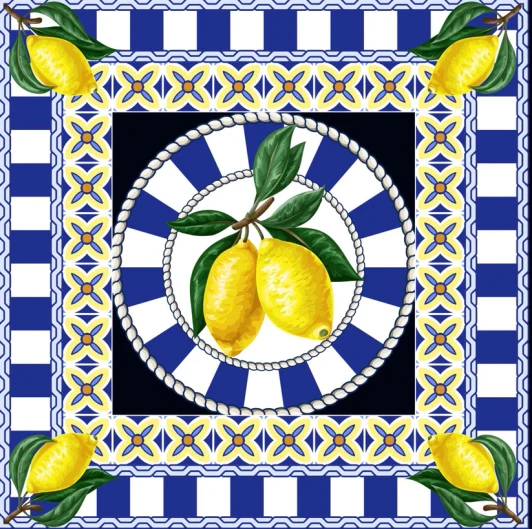Venetian Lemons Disposable Airlaid Buffet/Cocktail Napkins, Soft Luxury Linen-Feel Napkins for Parties, Weddings & Events - 20 Pack
