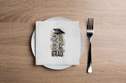 Graduation 2026 Cocktail Napkins - Premium Airlaid Linen-Feel Disposable Hand Towels for Graduation Party & Event - 20 Pack