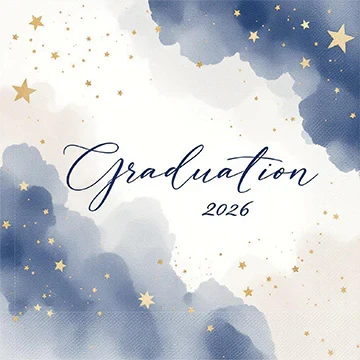 Starry Graduation 2026 Cocktail Napkins - Premium Airlaid Linen-Feel Disposable Hand Towels for Graduation Party & Event - 20 Pack