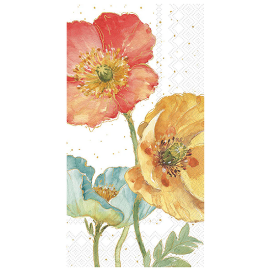 Boston International Spring Softies Cream Guest Towels, Soft 3-Ply Floral Paper Hand Towels, Decorative Disposable Bathroom Napkins for Parties & Powder Rooms