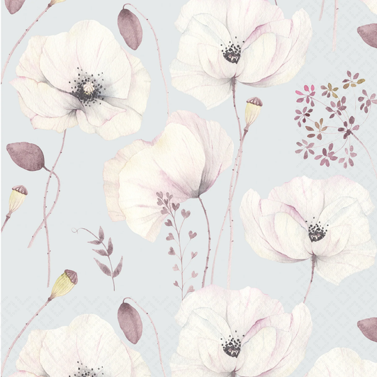 Boston International Rosemaling Lunch Napkins, Soft 3-Ply Floral Paper Napkins, Decorative Disposable Table Napkins for Dining, Parties, Brunches & Entertaining