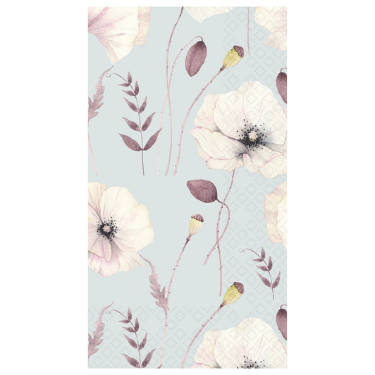 Boston International Rosemaling Guest Towels, Soft 3-Ply Floral Paper Hand Towels, Decorative Disposable Bathroom Napkins for Powder Rooms & Entertaining