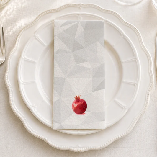Altoona Design Pixelated Pomegranate Guest Towels Jewish New Year Printed Airlaid Linen-Feel Disposable Hand Towels for Holiday Party Buffet & Dinner