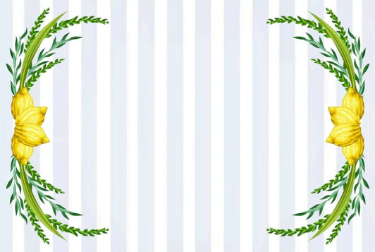 Altoona Design Jewish New Year Stripe Lulav Wreath Disposable Placemats Heavyweight Disposable Paper, Heat Resistant Non Slip for Dining Kitchen Sukkos Holiday Party Decor 12.5 x 18.5 Inch, 24 Sheets