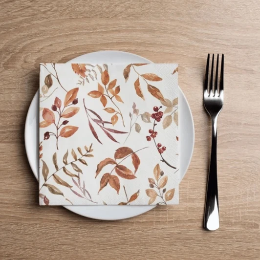 Altoona Design Dried Autumn Cocktail Napkin Printed Airlaid Linen-Feel Disposable Hand Towels for Thanksgiving Fall Holiday Party Buffet & Dinner(20Pack)