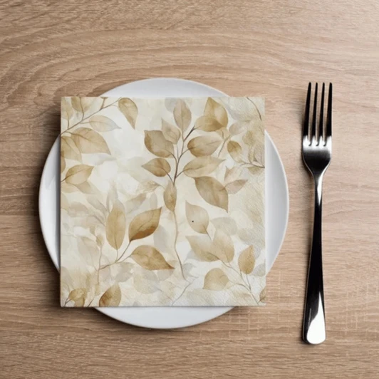 Altoona Design Fall Leaves Cocktail Napkin Printed Airlaid Linen-Feel Disposable Hand Towels for Thanksgiving Fall Holiday Party Buffet & Dinner(20Pack)