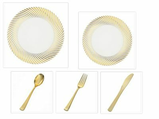 Plexware Swirl Collection - White & Gold