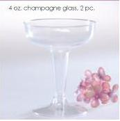 Champagne Clear Plastic Cup 4 oz. 20ct. | apartysource.com