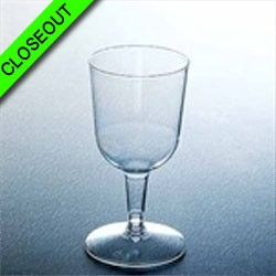 CYBER BLOWOUT!! Clear Plastic 4oz. 2pc. Wine Glasses 12ct.
