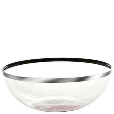 Mozaik Clear Plastic Bowl with Silver Rim1