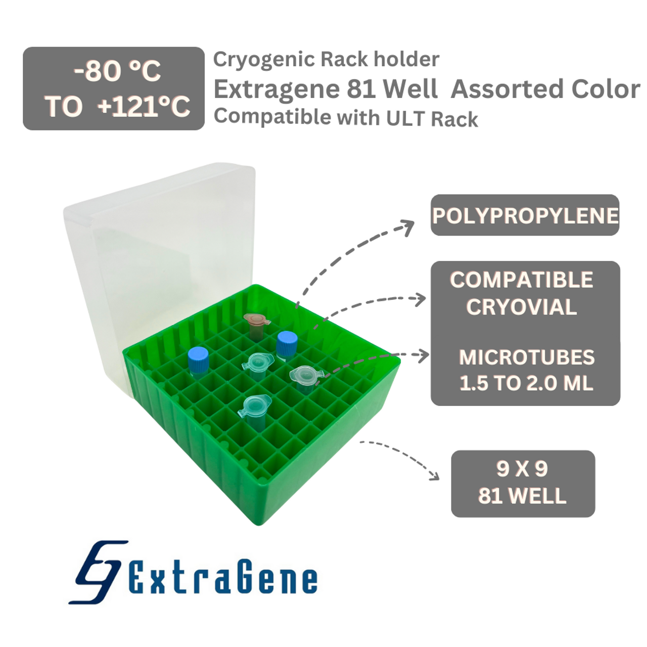 81-Place Polypropylene Freezer Box - USA Scientific, Inc