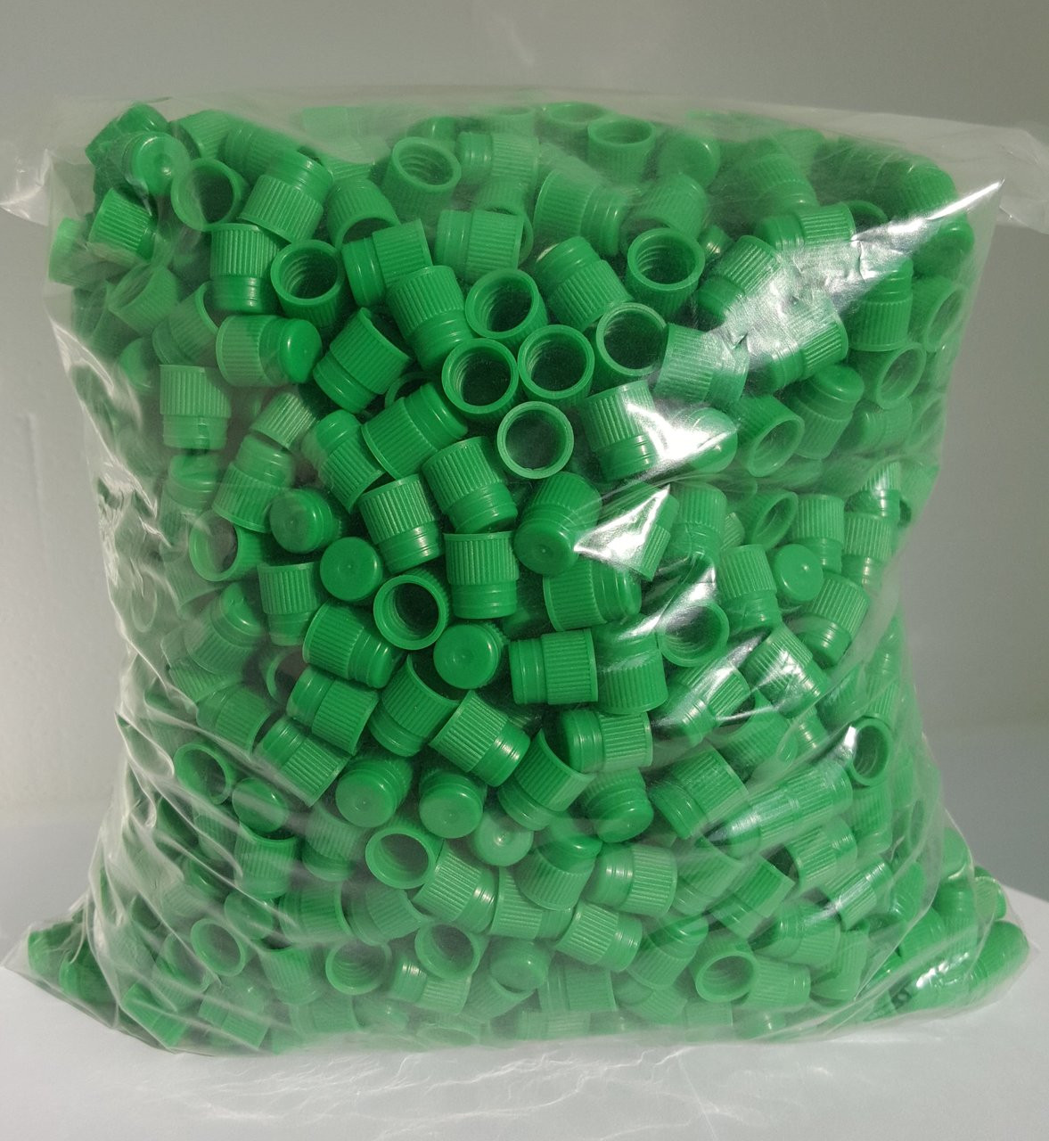 Test tube cap, diameter 13 mm, green Bag of 500