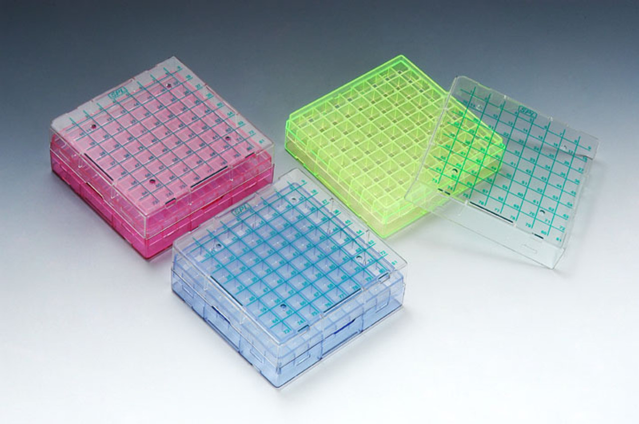 SPL Cryo Box Rack with lid, 81 Well 3 Colors