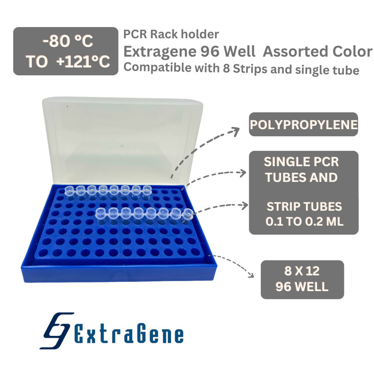 Extragene 96 Well PCR Tube Rack