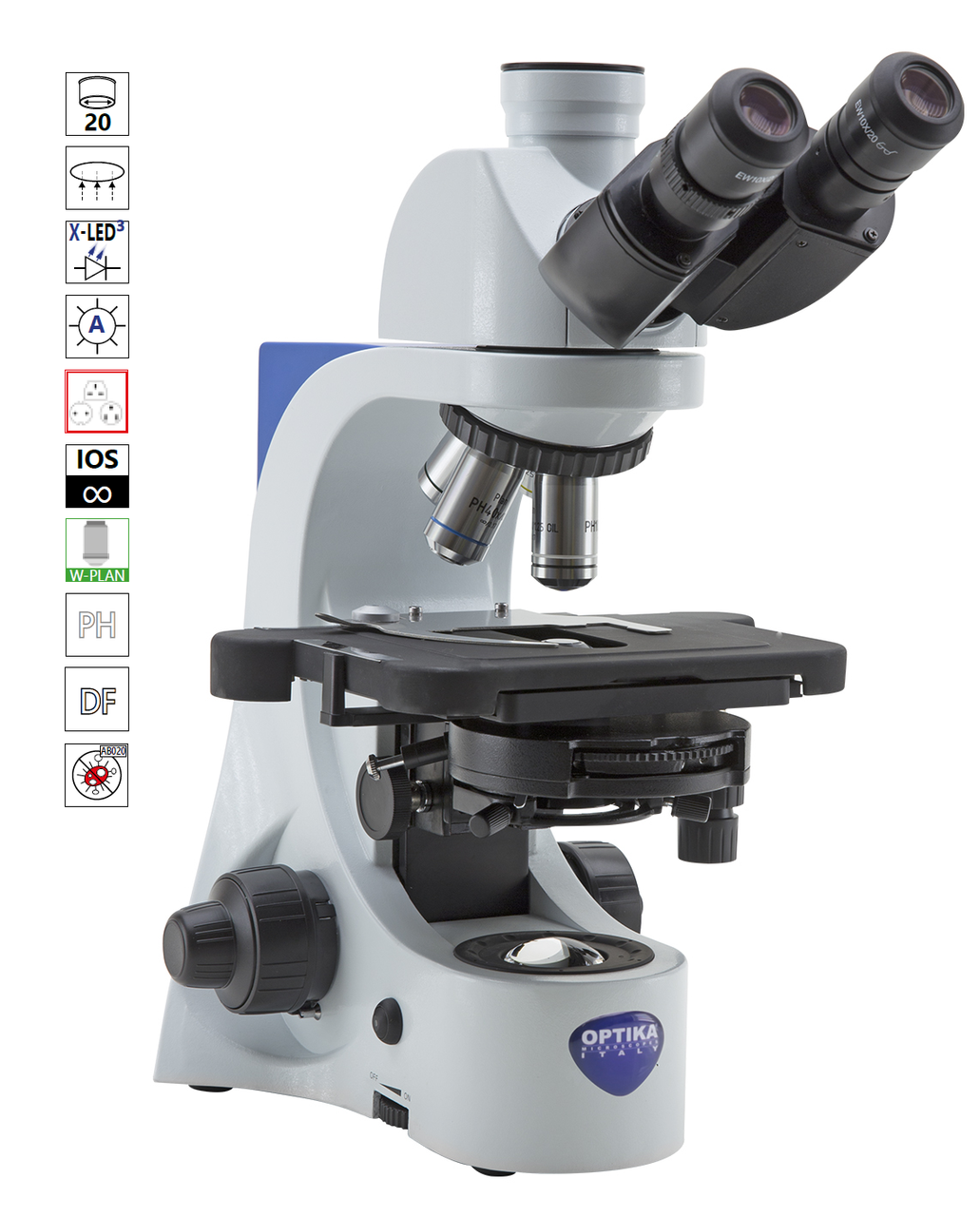 OPTIKA B-382PHi-ALC - Binocular Phase Contrast Microscope 1000x with IOS W-PLAN & ALC  (Automatic Light Control)