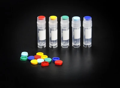 Cryovial 1.8 ml, Polypropylene, Sterile, DNase / RNase - free, Human DNA - free, Self-standing, exterrnal cap Silicon Washer, Case of 500