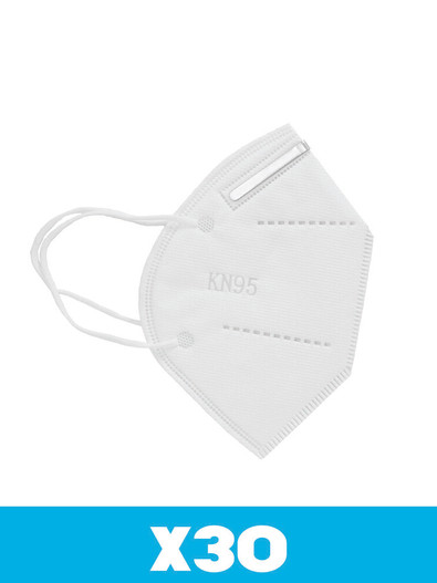 KN-95 Face Mask, white, 30 per pack, regular size