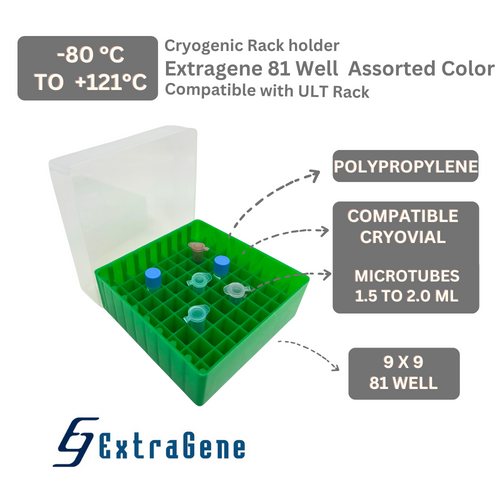 Extragene 81 Place Plastic Freezer Storage Box