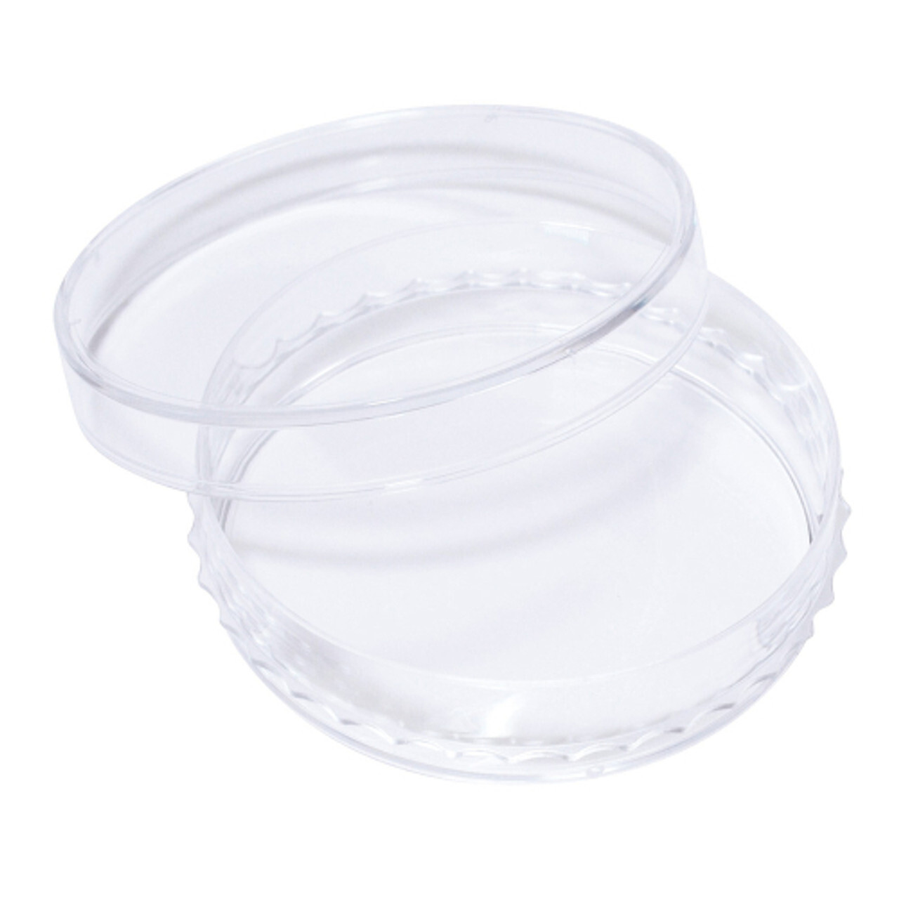 A sterile, 35mm IVF culture dish for laboratory use.