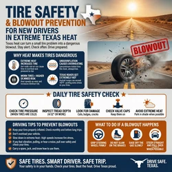 Tire Safety and Blowout Prevention for New Drivers in Extreme Texas Heat