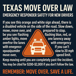 The Texas Move Over Law and Emergency Responder Safety for New Drivers
