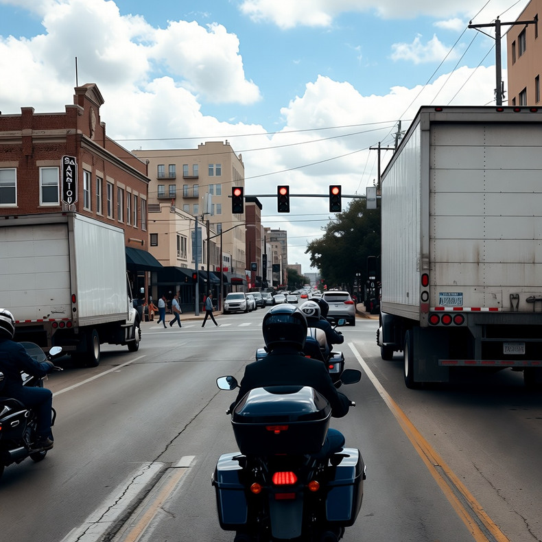 Sharing San Antonio Roads Safely with Motorcycles, Trucks & Pedestrians