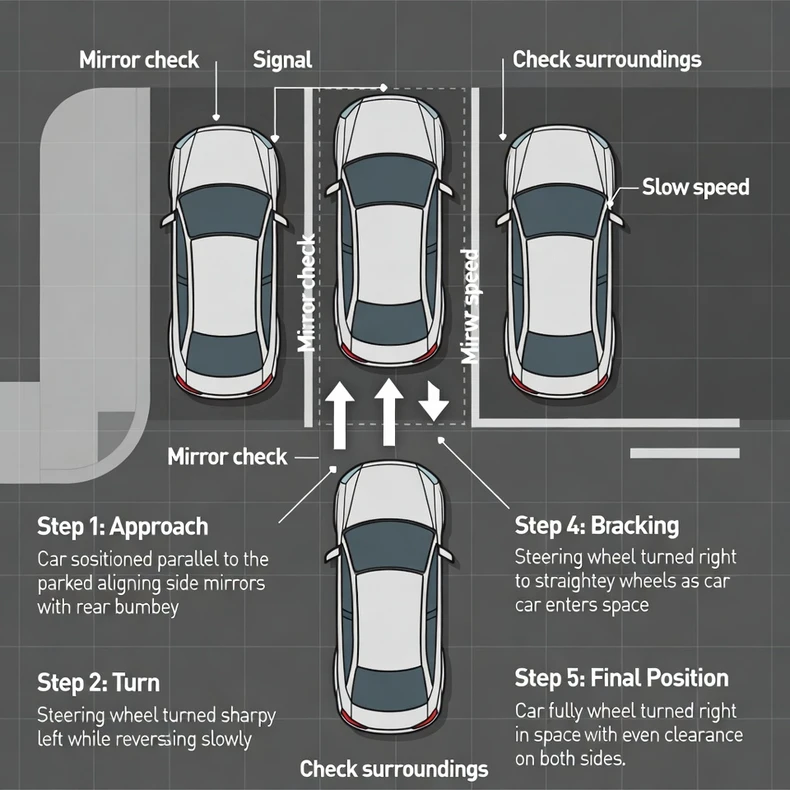 Clear, proven techniques for parallel parking success on the Texas DPS road test and everyday San Antonio streets.