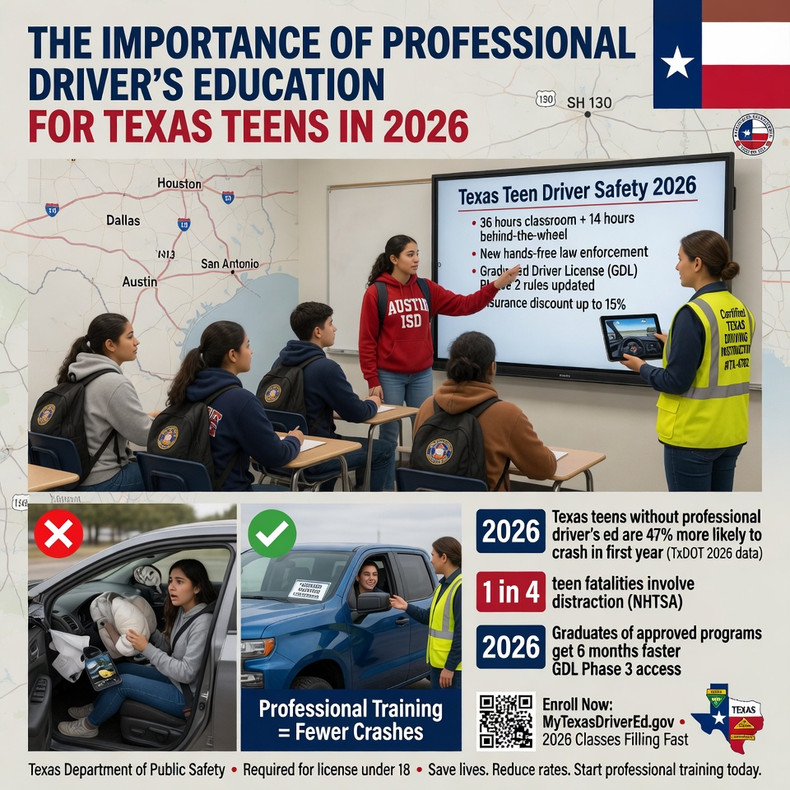The Importance of Professional Driver’s Education for Texas Teens in 2026