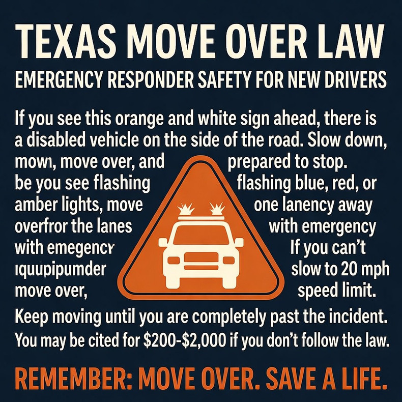 The Texas Move Over Law and Emergency Responder Safety for New Drivers